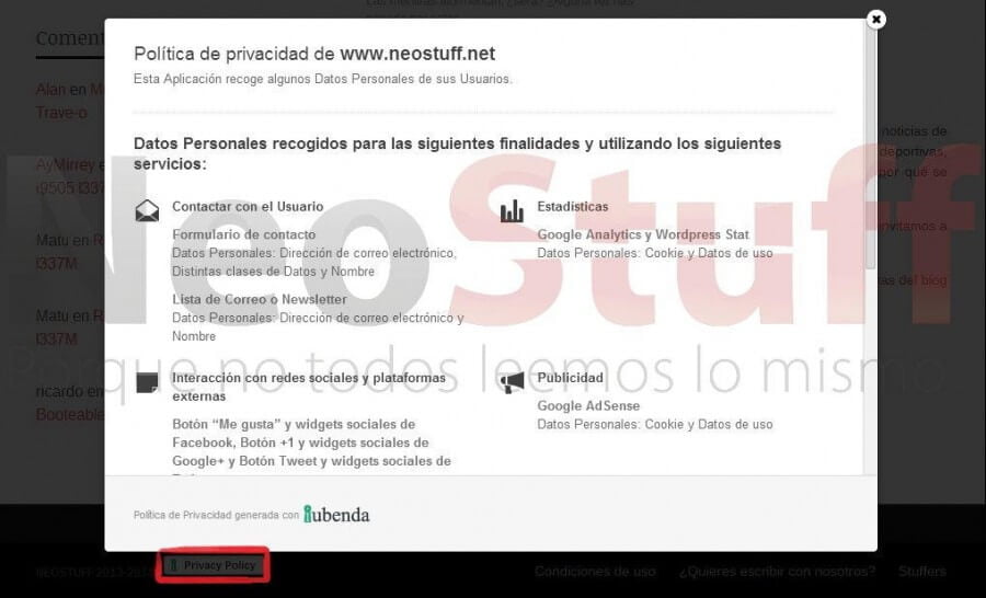 Tutorial instalar iubenda