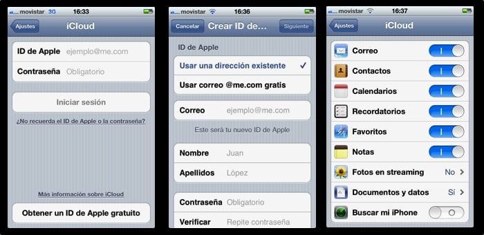 sincronizar contactos icloud iphone