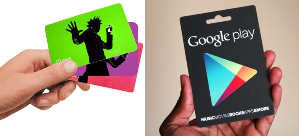 Códigos. tarjetas y copones Google play y Itunes store gratis