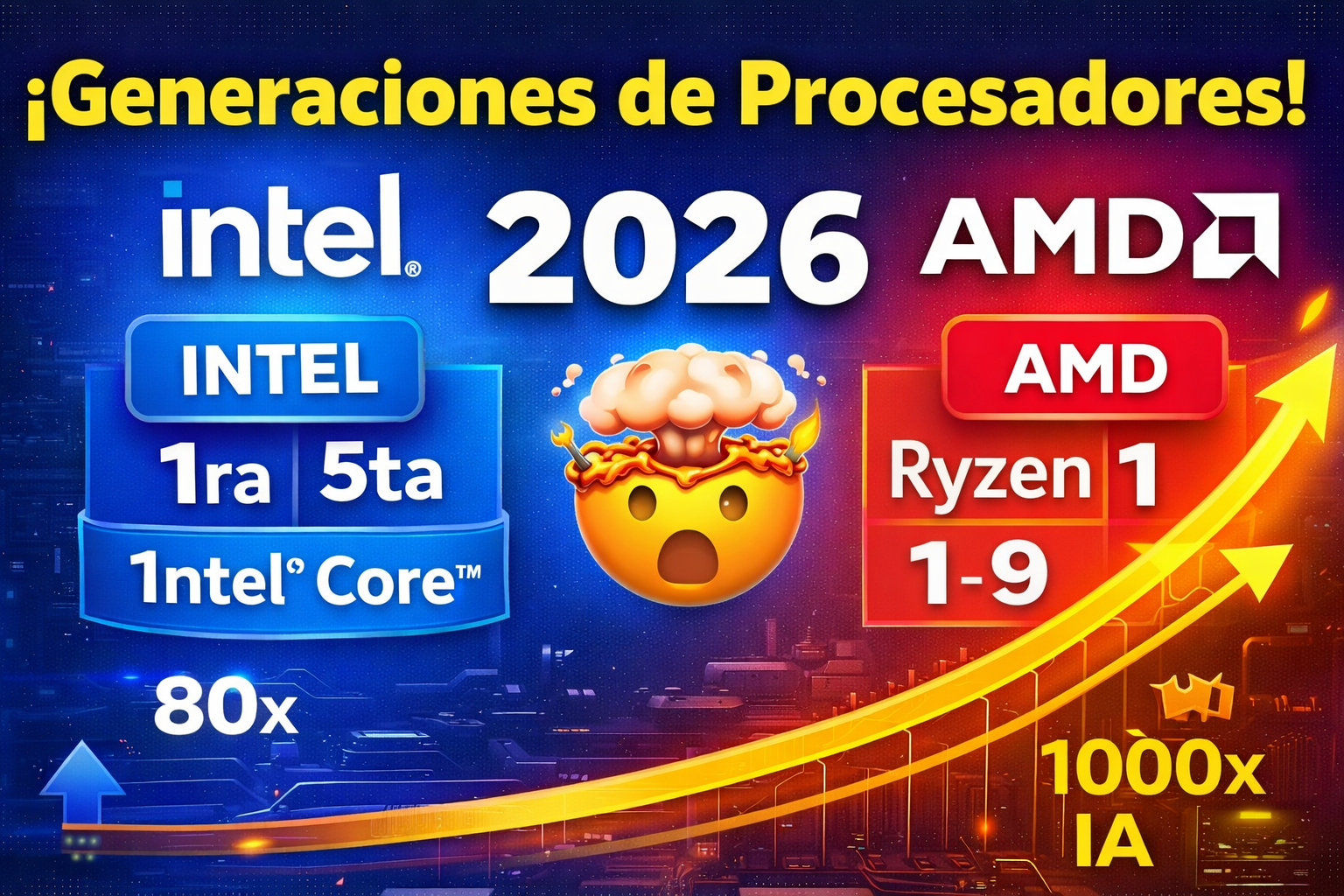 generacion de procesadores intel y amd