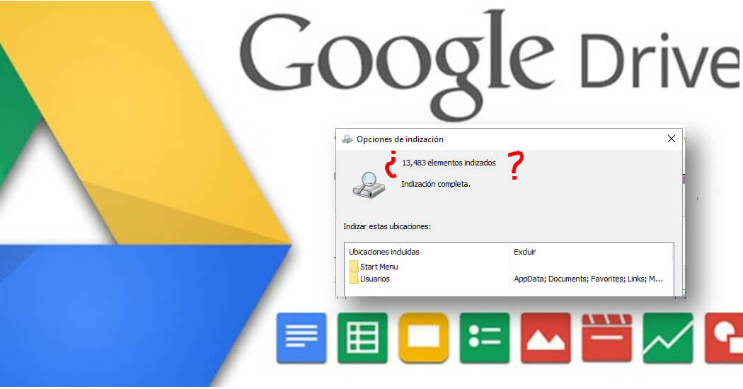 google drive no indexa archivos windows