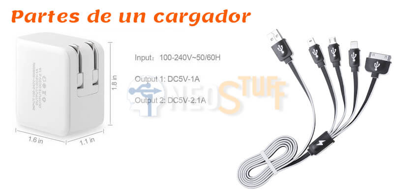 partes de un cargador celular